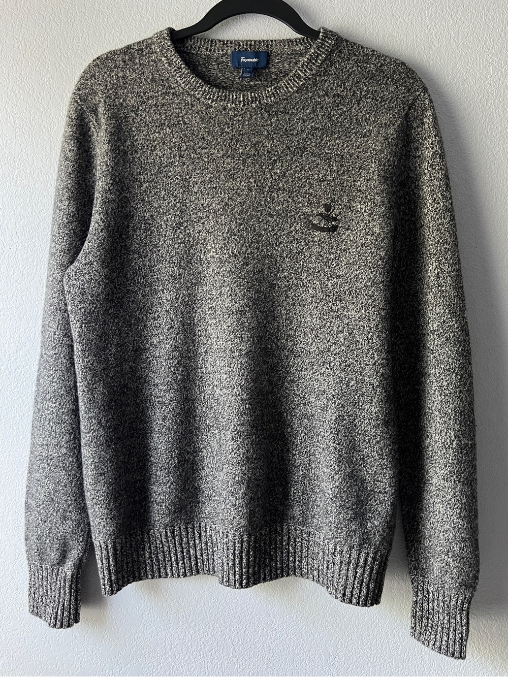 Faconnable Mens L Lambswool Sweater Dark Academia Grandpa Core Old Money